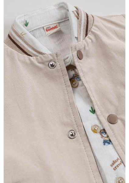 Kolej Ceketli Nakış Detaylı Desenli Gömlek Pantolon Kombin 3'lü Erkek Bebek Takım indirimleri