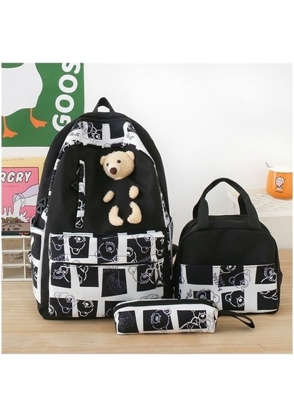 Xiusanping Büyük Kapasiteli Öğrenci Okul Çantası Sırt Çantası Üç Parçalı Set (Yurt Dışından)