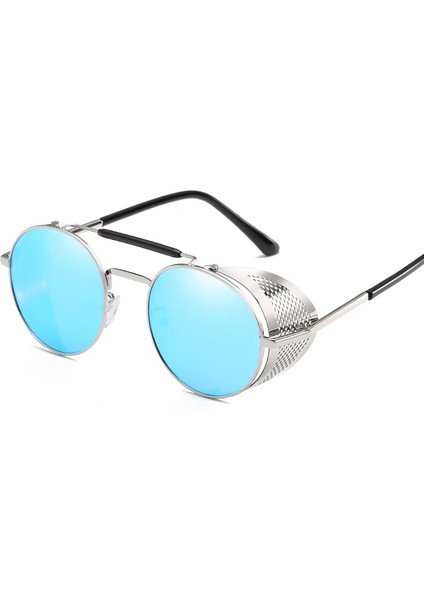 Modaya Uygun Retro Steampunk Güneş Gözlüğü Erkek Marka Tasarımcı Yuvarlak Buhar Punk Alaşım Güneş Gözlüğü Gözlük Kadınlar Için UV400 Gafas De Sol (Yurt Dışından)