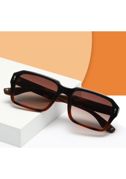 So & Eı Vintage Kare Kadın Güneş Gözlüğü Moda Çift Renk Erkekler Trend Punk Perçinler Degrade Güneş Gözlüğü Shades UV400 (Yurt Dışından) fırsatları