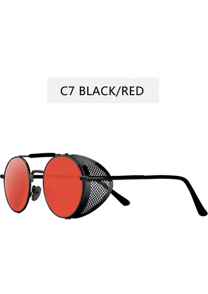Retro Yuvarlak Metal Güneş Gözlüğü Steampunk Erkek Kadın Trend Marka Tasarımcısı Vintage Güneş Gözlüğü Oculos De Sol Gölgeler Uv Koruma (Yurt Dışından)