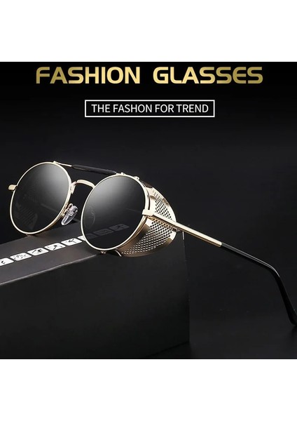 Retro Yuvarlak Metal Güneş Gözlüğü Steampunk Erkek Kadın Trend Marka Tasarımcısı Vintage Güneş Gözlüğü Oculos De Sol Gölgeler Uv Koruma (Yurt Dışından) modelleri