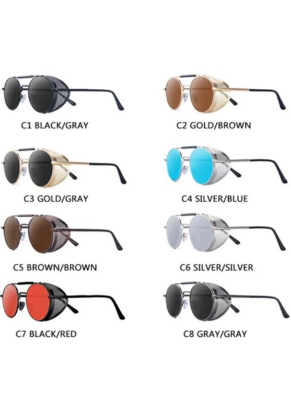 Retro Yuvarlak Metal Güneş Gözlüğü Steampunk Erkek Kadın Trend Marka Tasarımcısı Vintage Güneş Gözlüğü Oculos De Sol Gölgeler Uv Koruma (Yurt Dışından) fırsatları