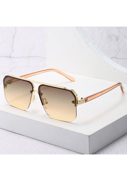 Erkekler Için Yeni Degrade Güneş Gözlüğü Moda Metal Büyük Çerçeve Güneş Gözlüğü Marka Tasarım Lüks Lunette De Soleil Homme UV400 Gözlük (Yurt Dışından) modelleri