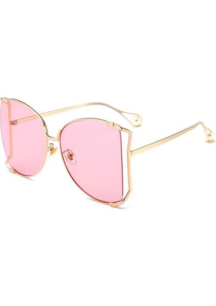 45476 Büyük Boy Kare Güneş Kadınlar Metal Çerçeve Moda Lüks Hollow Çerçeve Marka Güneş Gözlüğü Kadın Degrade Shades (Yurt Dışından)