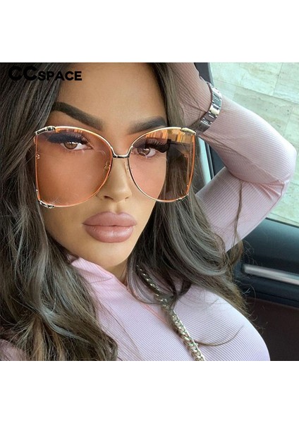 45476 Büyük Boy Kare Güneş Kadınlar Metal Çerçeve Moda Lüks Hollow Çerçeve Marka Güneş Gözlüğü Kadın Degrade Shades (Yurt Dışından) fiyatları