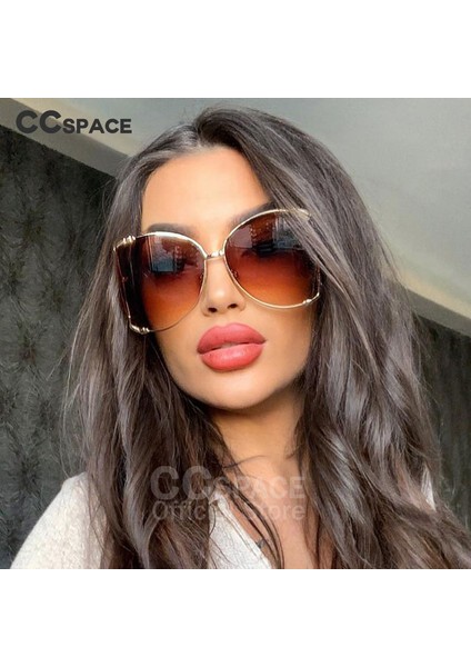 45476 Büyük Boy Kare Güneş Kadınlar Metal Çerçeve Moda Lüks Hollow Çerçeve Marka Güneş Gözlüğü Kadın Degrade Shades (Yurt Dışından) modelleri