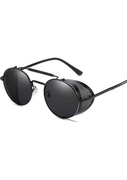 Modaya Uygun Retro Steampunk Güneş Gözlüğü Erkek Marka Tasarımcı Yuvarlak Buhar Punk Alaşım Güneş Gözlüğü Gözlük Kadınlar Için UV400 Gafas De Sol (Yurt Dışından)