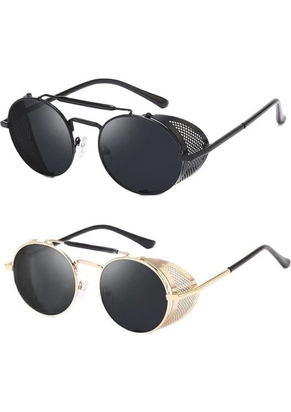 Modaya Uygun Retro Steampunk Güneş Gözlüğü Erkek Marka Tasarımcı Yuvarlak Buhar Punk Alaşım Güneş Gözlüğü Gözlük Kadınlar Için UV400 Gafas De Sol (Yurt Dışından) fiyatları