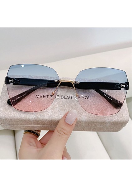 Kahverengi Güneş Kadınlar Çerçevesiz Kare Moda Gözlük Bağbozumu Büyük Güneş Şemsiyeleri Shades Zonnebril Dames Için Oculos De Sol Feminino (Yurt Dışından) fiyatları
