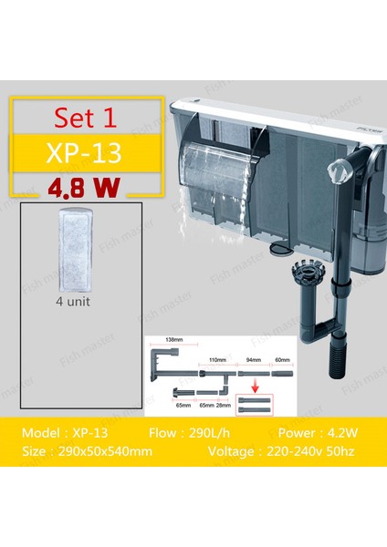 Xp-13 1 Stili Ayarla Au Adaptör Fişi Sıcak Satış Akvaryum Submersibl 3-In-1 Harici Asılı Balık Tankı Güç Filtresi Şelale Harici Akvaryum Plug-On Filtre Hava Pompası (Yurt Dışından)