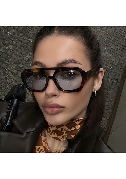 Vintage Kare Güneş Gözlüğü Kadın Retro Marka Ayna Güneş Gözlüğü Shuangqiao Moda Şeker Renkler Oculos De Sol Feminino (Yurt Dışından)