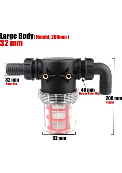 Büyük Gövde 32MM Stili M Beden Esh Şeffaf Su Filtresi Tarım Bahçe Sulama Püskürtücü Pet Akvaryum Görünür Hortum Ön Filtresi (Yurt Dışından)