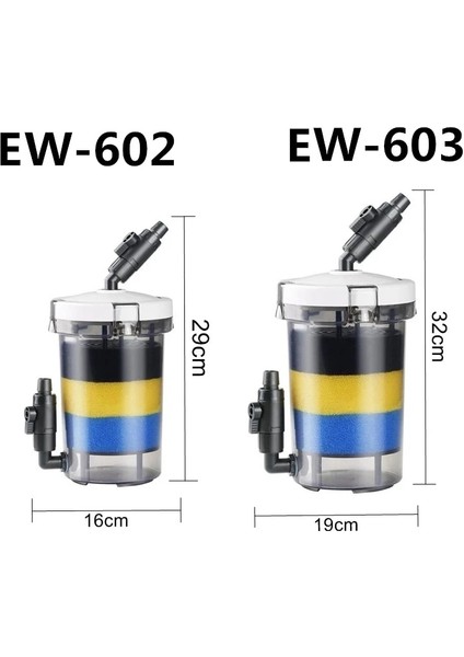 Sadece Su Pompası Tarzı Sunsun Akvaryum Filtresi Varil Ön Filtre Biyokimyasal HW602BB EW602BB Harici Balık Tankı Kova Sünger Filtre V (Yurt Dışından) fırsatları