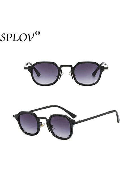 Yeni Moda Küçük Kare Güneş Gözlüğü Erkekler Kadınlar Retro Punk Shades Erkek Kadın Vintage Moda Sürüş Gözlükleri UV400 Siyah Leopar (Yurt Dışından)