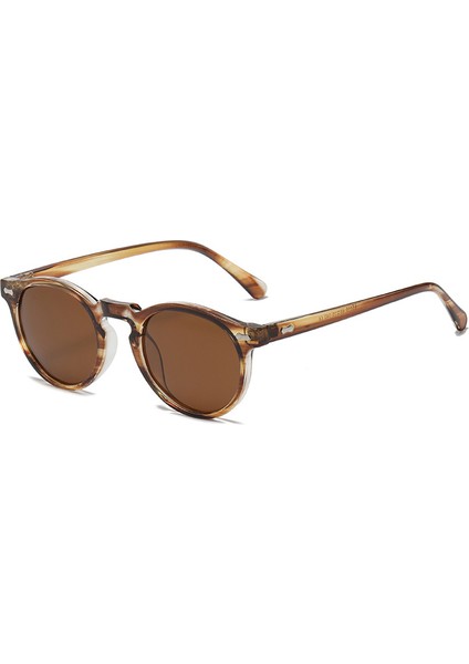 Yeni Retro Polarize Güneş Gözlüğü Erkekler Kadınlar Için Moda Küçük Yuvarlak Güneş Gözlüğü Erkek Kadın Edebi Vintage Shades Sürüş Gözlük (Yurt Dışından)