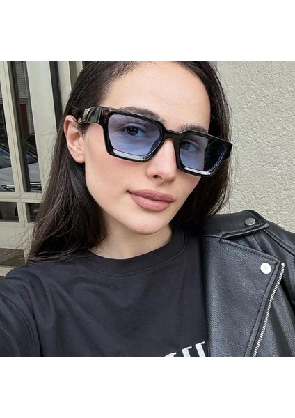 Kare Vintage Güneş Erkekler Moda Punk Retro Marka Tasarımcısı Güneş Kadınlar Sürüş Güneş Gözlüğü Erkek UV400 Gözlük Shades (Yurt Dışından) modelleri