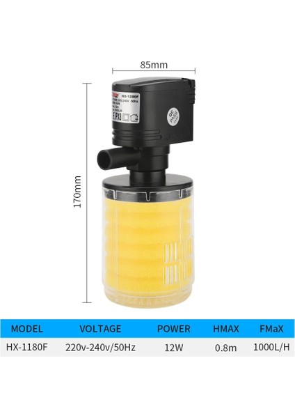 HX-1180F Stili Au Fişi Yedi Ana Akvaryum Filtresi Balık Tankı Filtresi Akvaryum Hava Pompası Oksijen Artırmak Akvaryum Iç Filtresi Akvaryum Pompası (Yurt Dışından)