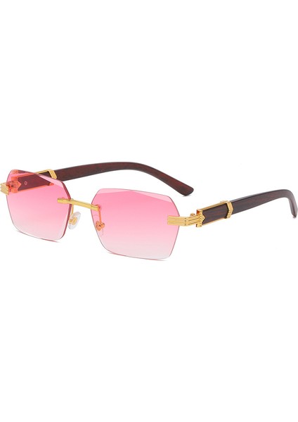 Lüks Çerçevesiz Kare Güneş Gözlüğü Adam Marka Tasarımcısı Çerçevesiz Degrade Güneş Gözlüğü Kadın Moda Vintage Ahşap Oculos De Sol (Yurt Dışından) fiyatları