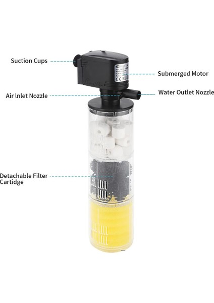 HX-1480F Stili Au Fiş Akvaryum Çok Işlevli Filtre Pompası Oksijen Balık Tankı 4 Katmanlı Filtre Akvaryum Iç Filtre Malzemesi Hava Pompası (Yurt Dışından) fiyatları