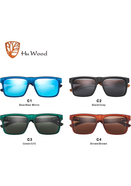 Hu Ahşap Yeni Yüksek Kaliteli Kare Güneş Gözlüğü Erkekler Için Polarize UV400 Moda Sunglass Ayna Spor Güneş Gözlüğü Sürüş Oculos (Yurt Dışından)