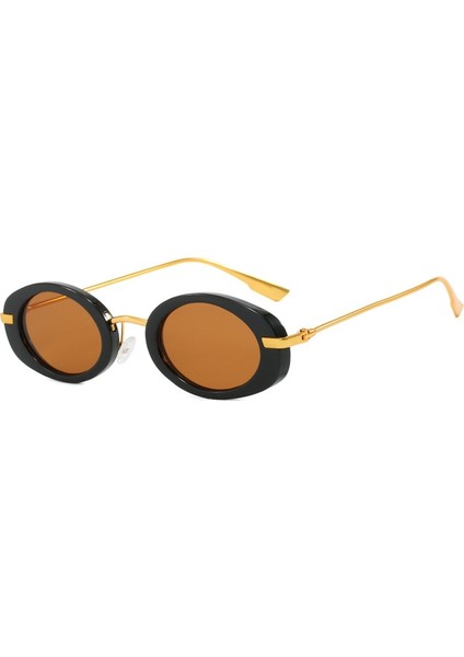 2024 Yeni Retro Oval Kadın Güneş Gözlüğü Moda Vintage Klasik Metal Çerçeve Güneş Gözlüğü Ins Trend Shdes UV400 Erkekler Gözlük (Yurt Dışından)