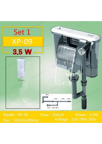 Xp-09 1 Stili Ayarla Ingiltere Adaptör Fişi Ultra Sessiz Balık Tankı Filtresi Harici Akvaryum Şelalesi Ince Asmak Pompa Akvaryum Filtre Kutusu Şelale Su Pompaları (Yurt Dışından)