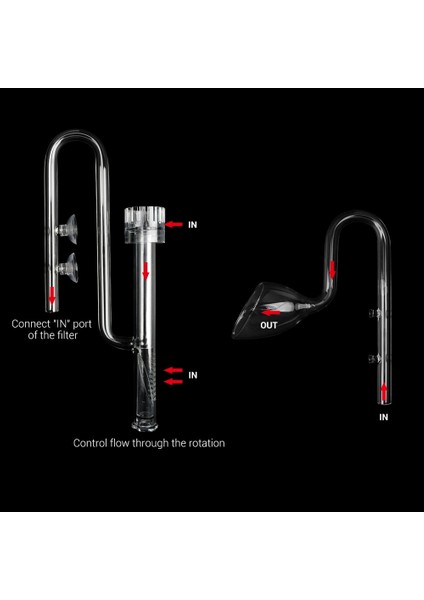 Stand Stili 13 mm Nıcrew Skimmer Cam Zambak Boru Urface Giriş Çıkış Akvaryum Su Bitkileri Tankı Dış Filtre Balık Aksesuarı (Yurt Dışından)