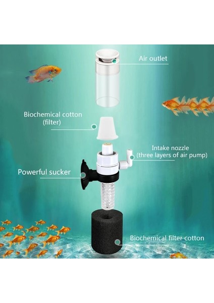 Ultra Sessiz Mini Balık Tankı Akvaryum Göleti Dahili Plastik Emme Filtresi Oksijen Pompası Dalgıç Pompa Aksesuarları (Yurt Dışından) fırsatları