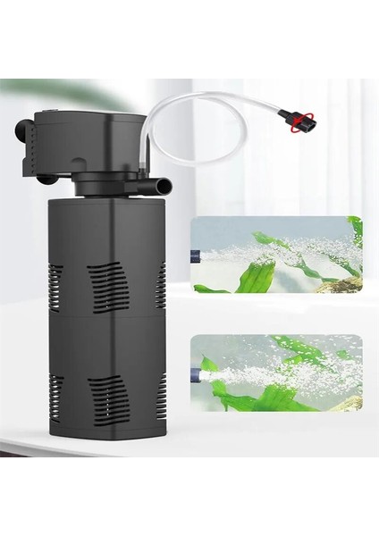 HJ-611B Stili Ab Adaptör Fişi Akvaryum Filtresi Yuvarlak Kaplumbağa Balık Silindiri Mini Su Arıtma Sistemi Dahili Filtre Üçlü Ultra-Sessiz Oksijen Akvaryum Filtresi (Yurt Dışından) fırsatları