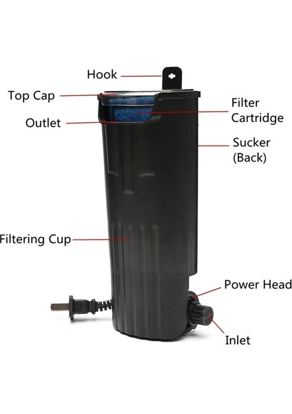 5W Filtre Pompası Stili 110V 600LH Akvaryum Kaplumbağası Düşük Su Filtresi Pompası Balık Tankı Asılı Şelale Pompası Balık Kaplumbağası Sürüngen Için Su Sirkülasyonu (Yurt Dışından) fiyatları