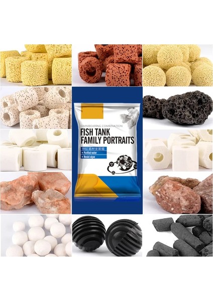 Biyokimyasal Toplar Stili 500G 500G 12-In-1 Balık Tankı Filtre Malzemesi Seramik Aktif Karbon Biyokimyasal Top Orta Akvaryum Aksesuarları Net Çanta ile Hediye (Yurt Dışından) fiyatları
