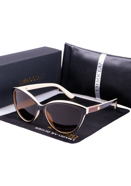 Yeni 2024 Kadın Polarize Güneş Gözlüğü Lüks Moda Kedi Göz Bayanlar Vintage Marka Tasarımcısı Kadın Güneş Gözlüğü Oculos Gafas (Yurt Dışından)