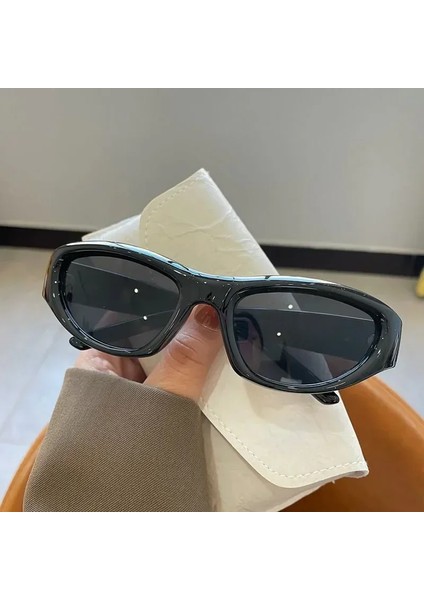 Vintage Punk Spor Güneş Gözlüğü Kadın Erkek Y2K Tarzı Kedi Göz Güneş Gözlüğü Ayna Moda Gözlük 2000S Retro Shades Gafas De Sol (Yurt Dışından)