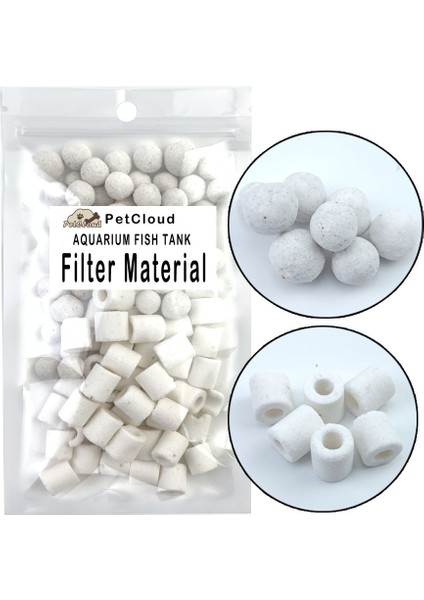 2'si 1 Arada Stil 100 Gram 100G Akvaryum Filtre Medya Aktif Karbon Seramik Yüzükler Top Köpük Balık Tankı Filtre Medya Bio Toplar Akvaryum Filtre Aksesuarları (Yurt Dışından)
