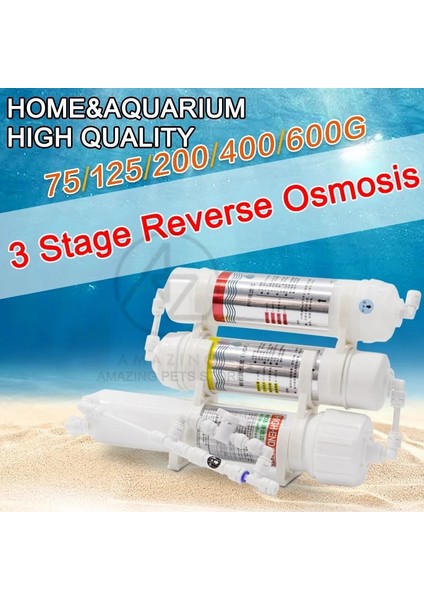 Stage1 2 Kartuş Stili 125G Ro Buddie Sistemi 3 Aşamalı Üç Aşamalı Ters Ozmoz Akvaryum Deniz Mercan Resifi Balık Tankı Su Yaşamı Için Saf Su Makinesi (Yurt Dışından)