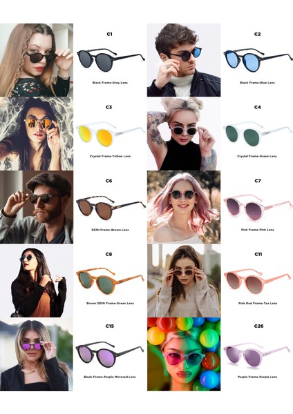 ， (S Boyutu) Retro Dairesel Polarize Güneş Gözlüğü 2024 Erkek Kadın Vintage Küçük Yuvarlak Güneş Gözlüğü UV400 Gözlük Tonları (Yurt Dışından) modelleri