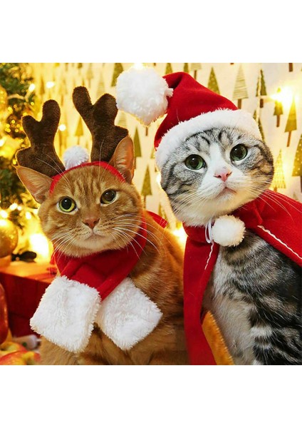 C Stili 2021 Newyear Pet Kedi Köpek Yavrusu Eşarp Şapka Pelerin Kafa Noel Giysileri Kostümler Hediye Noel Noel Baba Kırmızı Pet Kostüm Kış (Yurt Dışından) fiyatları