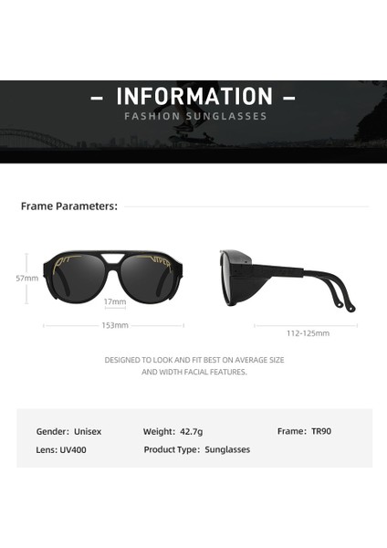 UV400 Güneş Gözlüğü Erkekler Kadınlar Pit Viper Tasarımcı Buhar Punk Gözlük Vintage Güneş Gözlüğü Retro Gözlük Yetişkin Steampunk (Yurt Dışından) modelleri