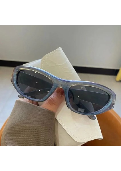 Vintage Punk Spor Güneş Gözlüğü Kadın Erkek Y2K Tarzı Kedi Göz Güneş Gözlüğü Ayna Moda Gözlük 2000S Retro Shades Gafas De Sol (Yurt Dışından)