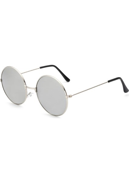 Foenıxsong Moda Güneş Gözlükleri Kadın Erkek Gözlük Degrade Ayna Lens Pilot Yuvarlak Mavi Gümüş Gri Yeşil Siyah Güneş Gözlüğü (Yurt Dışından)
