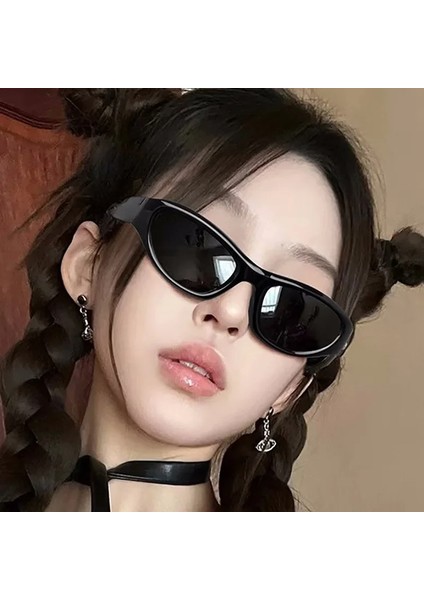 Vintage Punk Spor Güneş Gözlüğü Kadın Erkek Y2K Tarzı Kedi Göz Güneş Gözlüğü Ayna Moda Gözlük 2000S Retro Shades Gafas De Sol (Yurt Dışından) modelleri
