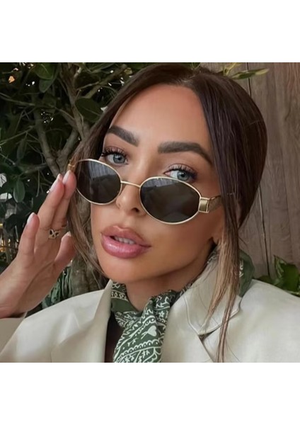 Vintage Kadın Oval Güneş Gözlüğü Yeni Moda Steampunk Güneş Gözlüğü Bayanlar Klasik Retro Küçük Metal Marka Tasarımcı Gözlük UV400 (Yurt Dışından) fırsatları