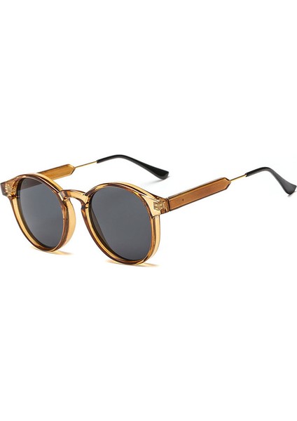 Retro Yuvarlak Güneş Gözlüğü Kadın Erkek Marka Tasarım Şeffaf Kadın Güneş Gözlüğü Erkekler Oculos De Sol Feminino Lunette Soleil UV400 (Yurt Dışından)