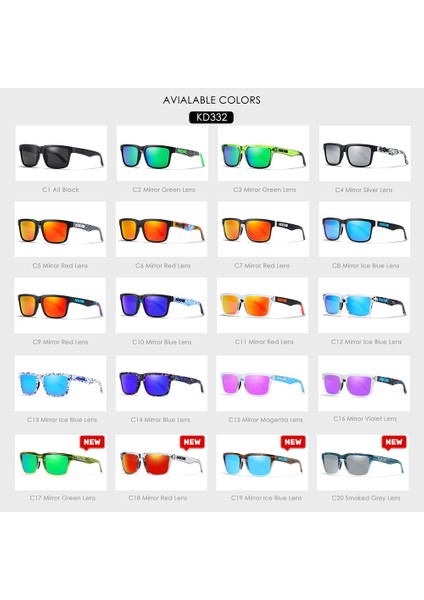 Kdeam Orijinal Marka Tasarım Polarize Güneş Gözlüğü Erkekler Için Yüksek Kaliteli Kare Güneş Gözlüğü Moda Kadın Shades 30 Renk Seçenekleri (Yurt Dışından)