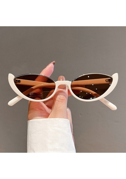 Yarım Çerçeve Küçük Kedi Göz Güneş Kadınlar Trendy Vintage Kompozit Shades Gözlük Moda Lüks Marka Tasarımcısı Güneş Gözlüğü (Yurt Dışından) fiyatları
