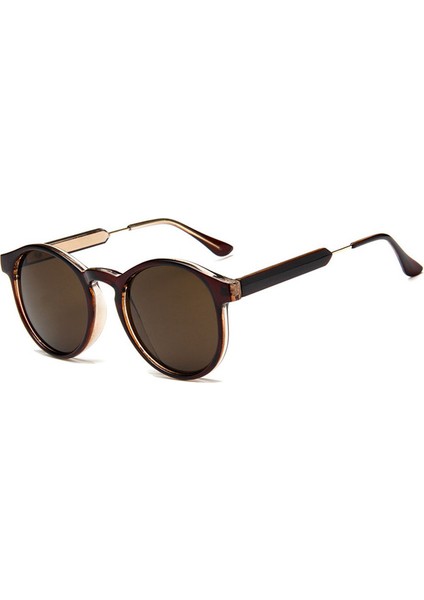 Retro Yuvarlak Güneş Gözlüğü Kadın Erkek Marka Tasarım Şeffaf Kadın Güneş Gözlüğü Erkekler Oculos De Sol Feminino Lunette Soleil UV400 (Yurt Dışından)