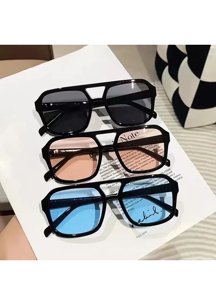 Kadın Için Vintage Kare Güneş Gözlüğü Retro Marka Güneş Gözlüğü Kadın Siyah Sarı Moda Şeker Renkler Oculos De Sol Feminino (Yurt Dışından)