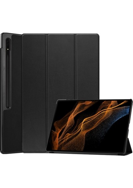 Samsung Galaxy Tab S8 Ultra Için Flip Tablet Kılıfı - Siyah (Yurt Dışından)
