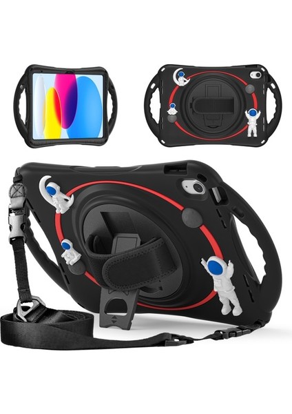 Apple Pad 10.9 (2022) Şok Geçirmez Kapak Astronot Style-A Kickstand Case Pc Silikon Kılıf (Yurt Dışından)